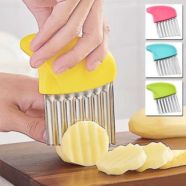 Potato Chip Slicer Vegetable Fruit Corrugated Wavy Knife French Fries Potato Cutter Kitchen Tools Accessories Gadget Supplies X250125