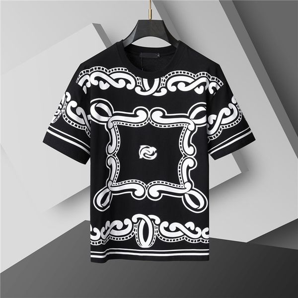T-shirt masculina de alta qualidade Summer Manga curta Moda Crewneck Letter impressa Camisa Slim Fit Casual Sports T-shirt Street Hip Hop Ju