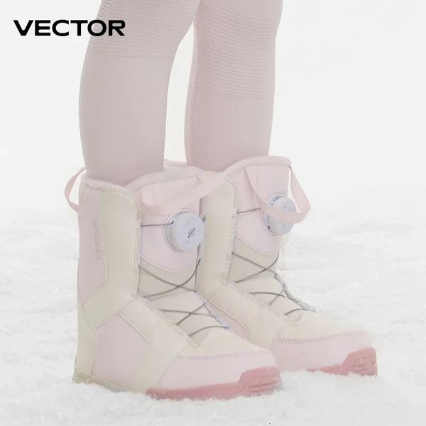 Professional Childrens Ski Shoes Warm Waterproof Snowboard Boots Nonslip Leather Breathable Snow Equipment 241112
