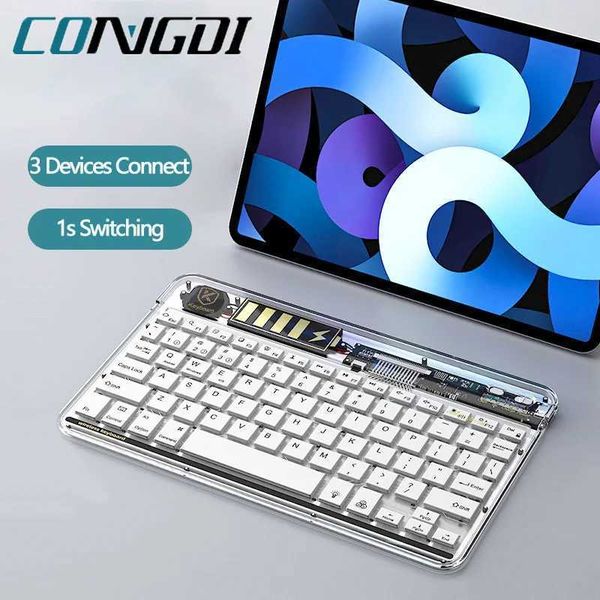 Keyboards Wireless Keyboard 10 inch Bluetooth-compatible Key Panel for iPad Tablet Phone for Windows Android MAC iOS Light Gaming Keyboard z