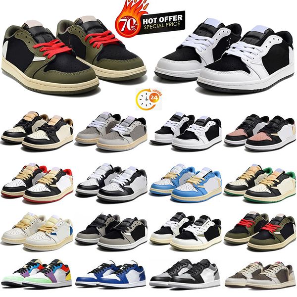 2025 1 Sapatos de basquete 1 Low OG TS SP Ung University Blue All Pink Men Women Sports Sneakers EUR36-47