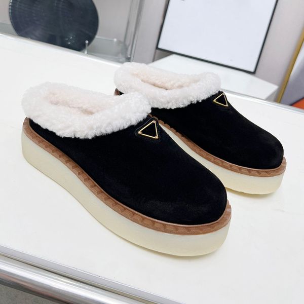 Womens Suede Shearling Mules Tasman Slipper Tazz Slide Designer Sandals Fur Platform Slides Wool Winter House