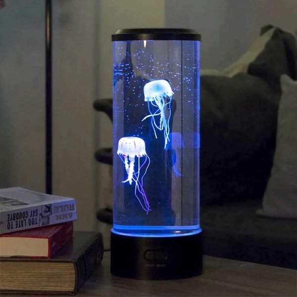 Jellyfish Lamp Aquarium Lampka Nocna 5 Colors Fancy LED USB Table Night Light Childrens Gift Lighting for Home Bedroom DecorKL240731