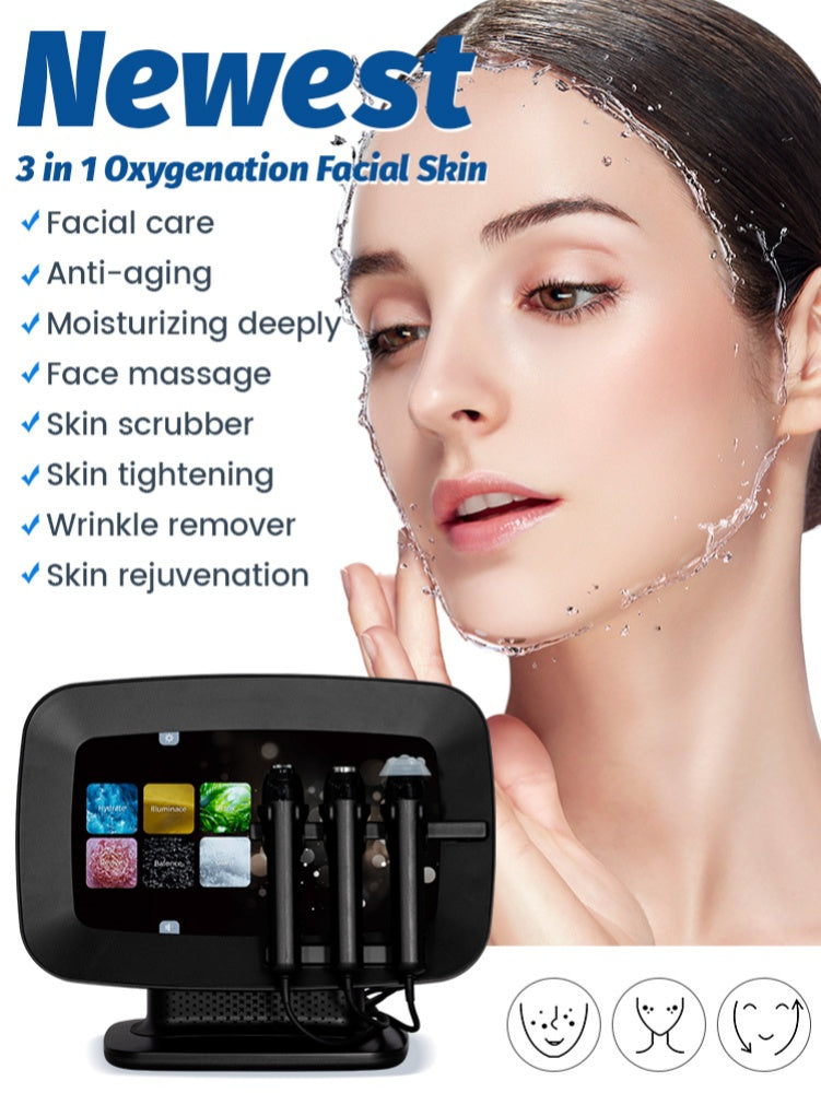 Hot New Small Bubble 3 in 1 Skin Brighten Hydrate Retouch Oxygen CO2 Skin Care Facial Massage Oxygen Machine For Skin Care