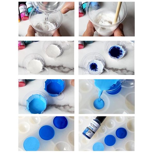 12 Colors 10ml Gypsum Cement Coloring Planter Pigment Gypsum Powder Color Concentrate Concrete Cement Plaster Making Supplies