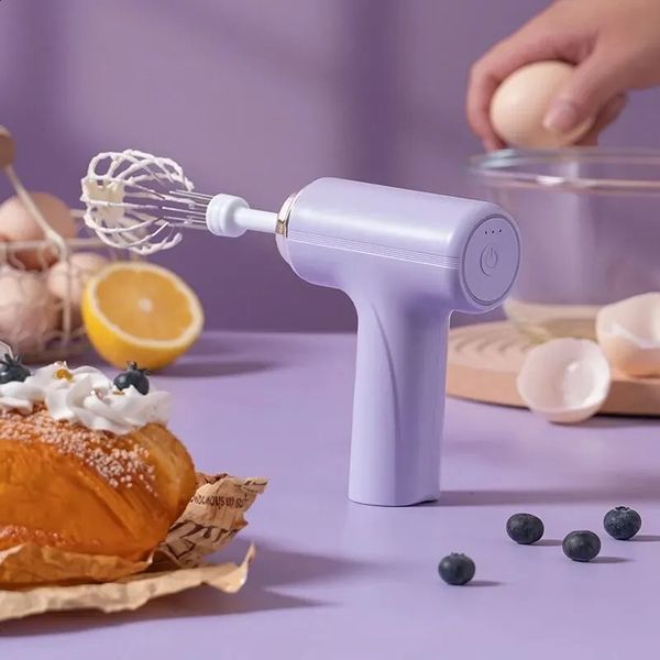 1pc Wireless Electric Food Mixer Portable 3 Speeds Egg Beater Baking Dough Cake Cream Milk Frothers Kitchen Tools 240725