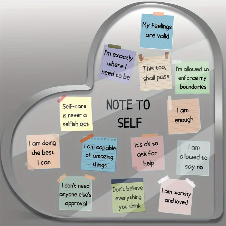 TEMU 2d Flat, Motivational Plaque Desktop Decor - Acrylic Heart-shaped Gifts For Office Therapy Mental Health Decor For School Therapy Desktop Art