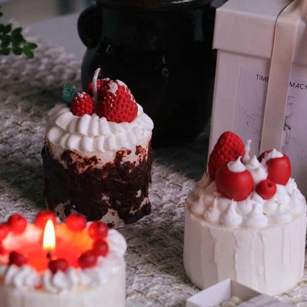 Candles Handmade Birthday Cake Scented Candles Soy Wax Home Bedroom Aromatherapy Ornaments Decoration Special Gifts for Girlfriend L240910