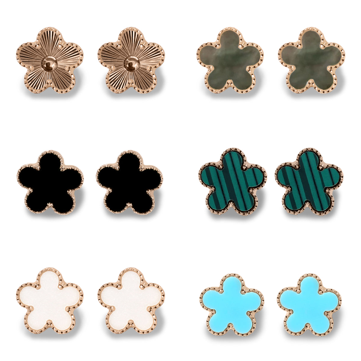 Classic pearl earrings jewelry woman stud earring silver jewelry rose gold plated stainless steel jewellery fashion mother of pearl flower clover ea