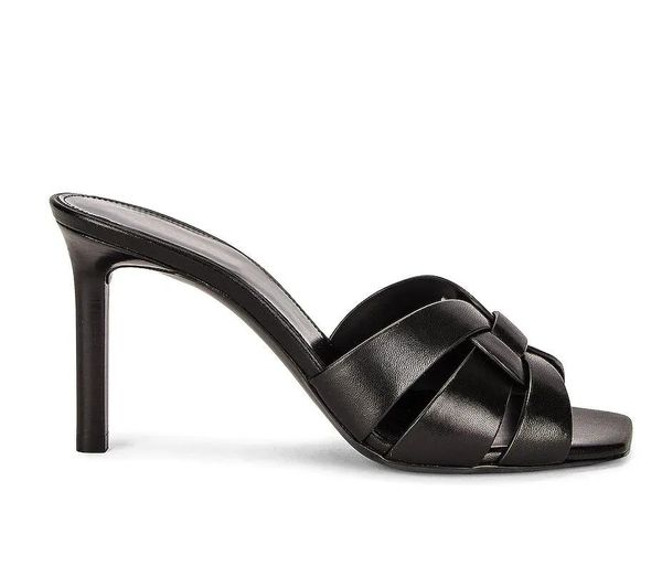 2025 com box Women Slipper Sandal Shoes Sapatos de designer de luxo Tribute Sandals de couro genuíno Slide Stiletto calçados de moda 35-43