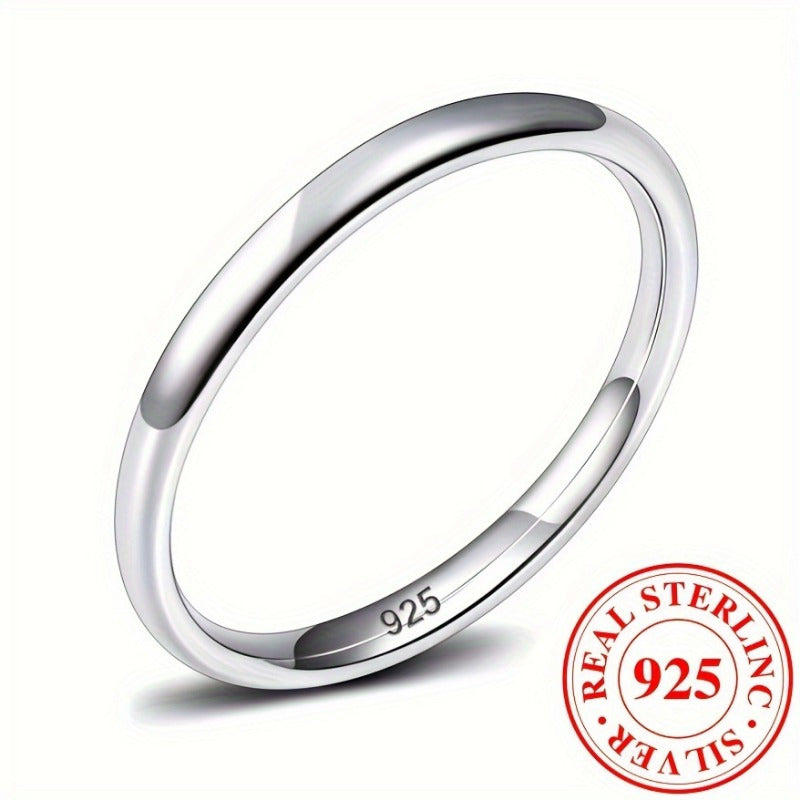 TEMU Band Ring Polished Surface Suitable For Men And Women High Quality Adjustable Ring Gift For Family- - Lover ( Width, 2mm)