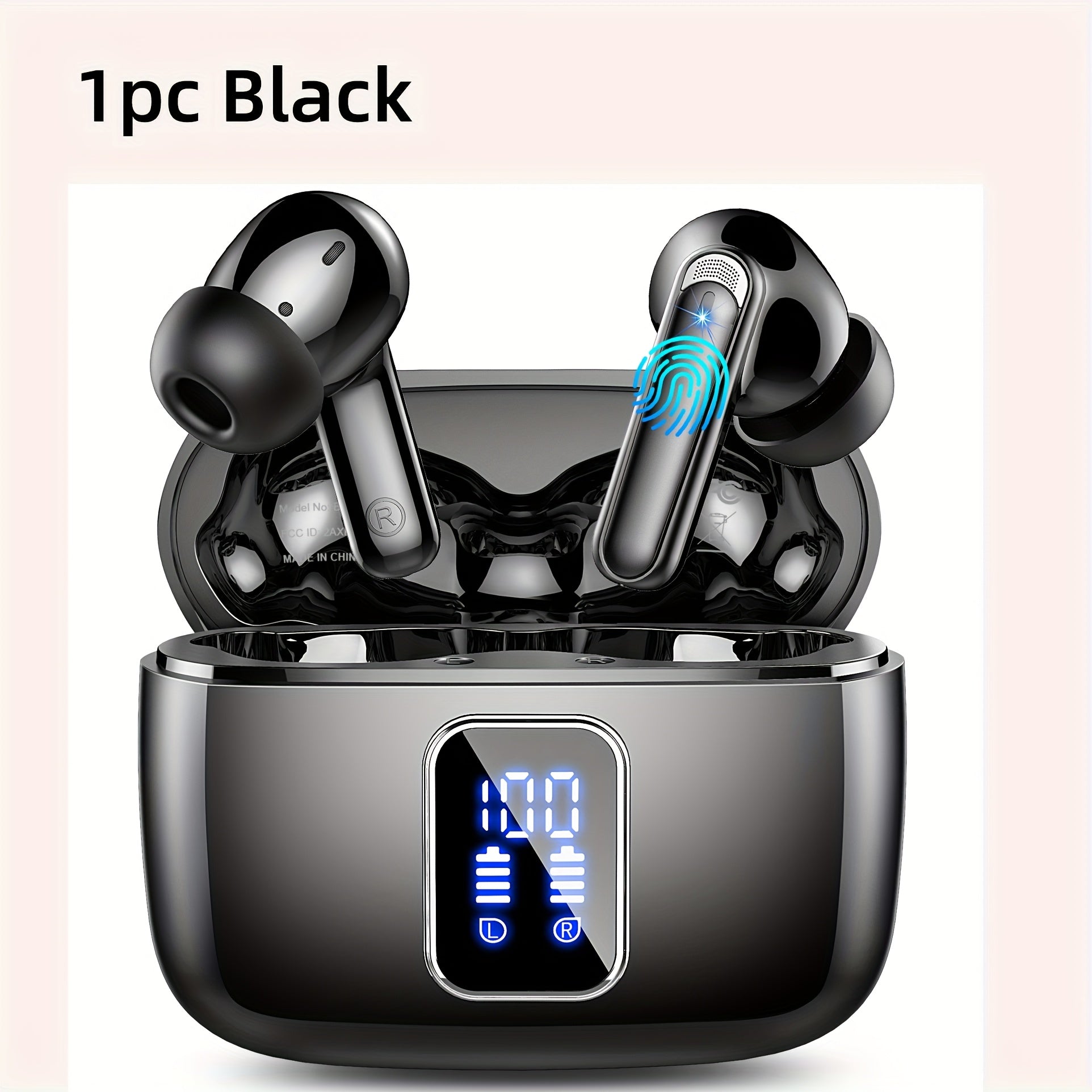 TEMU Wireless Earbuds, Wireless Earphones With S-m-l Ear Tips, Wireless 5.3 Wireless Earphones With Bass Stereo, In Ear Earphones With Noise