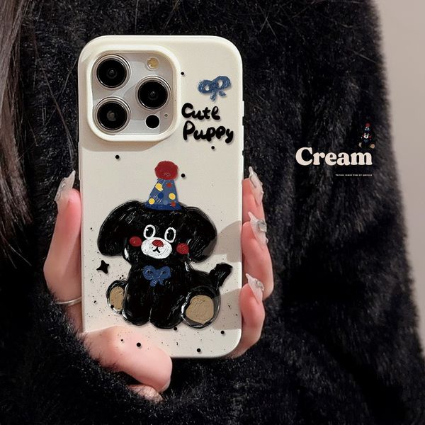 ddmygifts Cute Ink Splashing Puppy iPhone 15 Promax Phone Case Apple 14 Suitable for 11 Soft 13 Silicone XR Cartoon 12 A