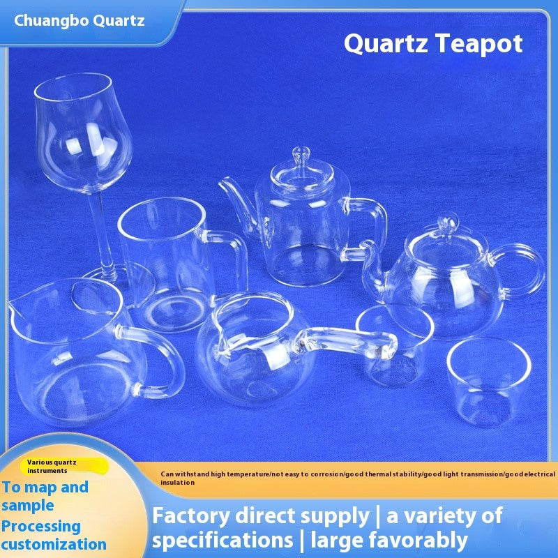 Wholesale custom quartz teapots, quartz test tubes, quartz beakers, quartz tubes, optical lenses, and chemical instruments for laboratories