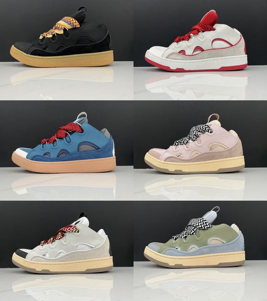 Designer Shoescurb Sneakers vestido tênis de corrida extraordinários cênicos casuais calfskin Nappa plataforma mensal treinadores esportivos