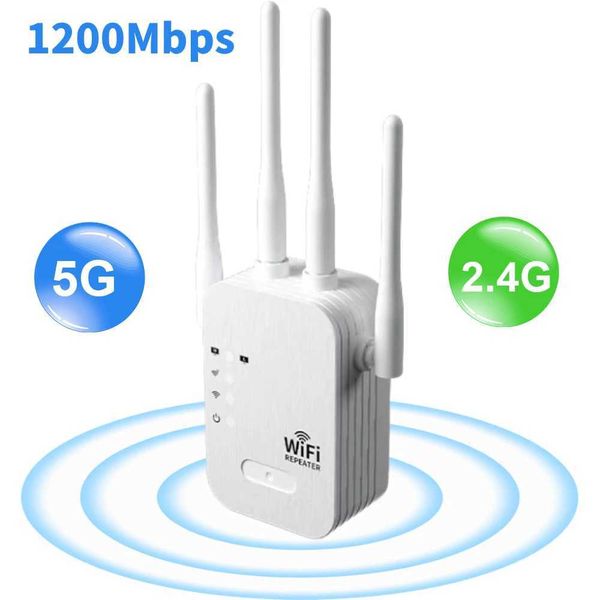 Routers 1200Mb WiFi Repeater Wireless WIFI Extender WiFi Booster 5G 2.4G Dual-band Network Amplifier Long Range Signal WiFi Router CL250208
