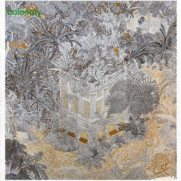 Hemres Designer Scarves Road Black and White French Temperament 90 Twill Spring Summer New Silk Square Scarf Shawl