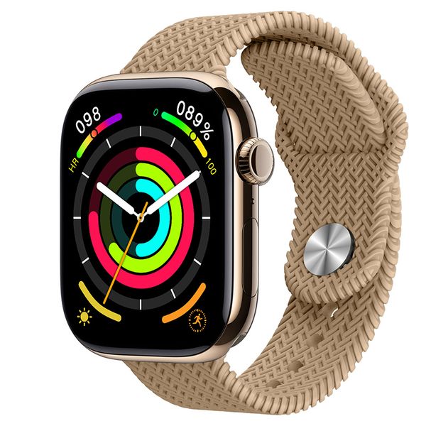 Relógio avançado de fitness HK10 Pro Max, alimentado por IA, com tiras de couro personalizáveis e tela grande