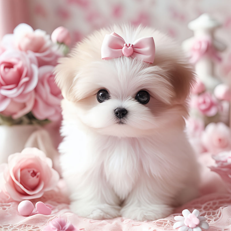 TEMU 1 Set Of 5d Diy Diamond Painting Kit - Premium Felt, Diamonds, Glitter And Rose, Home Wall Decor Embroidery Mosaic Art, Holiday