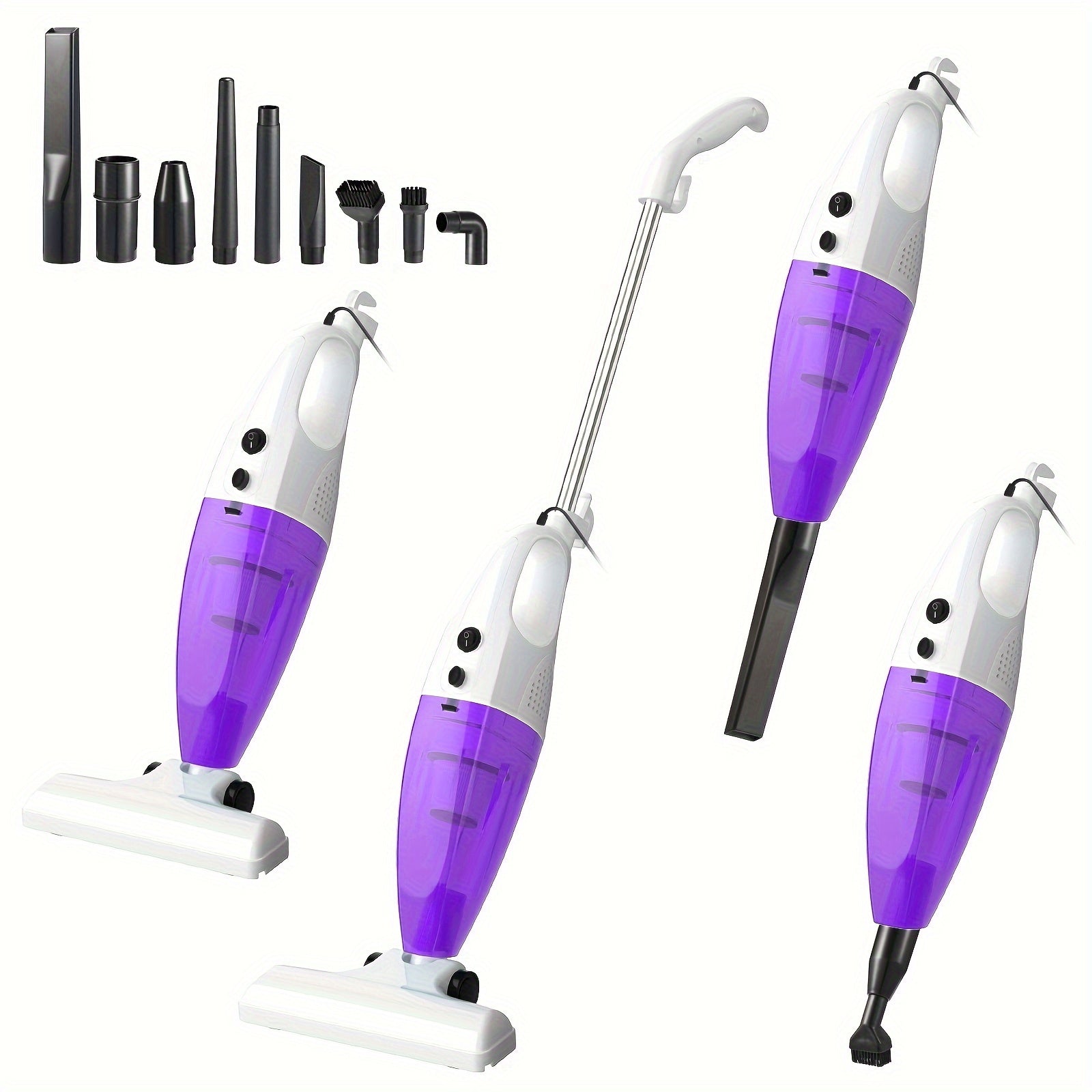 TEMU Rope Stick Vacuum Cleaner, Switchable To Handheld Vacuum Cleaner, 500w Lightweight 1.2l Dust Collection Cup, Powerful Suction Of 20kpa, 6-in-1,