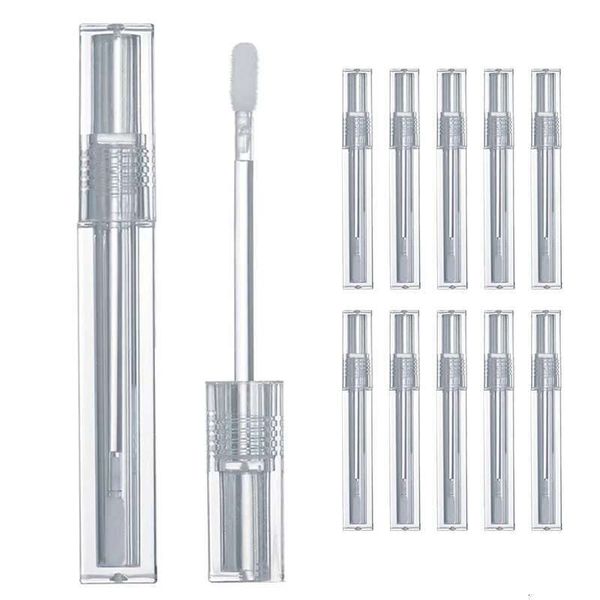 Suqare Transparent Gloss With Brush Makeup Lipstick Tube Lip Balm Empty Tubes Containers Cosmetics DIY Salon