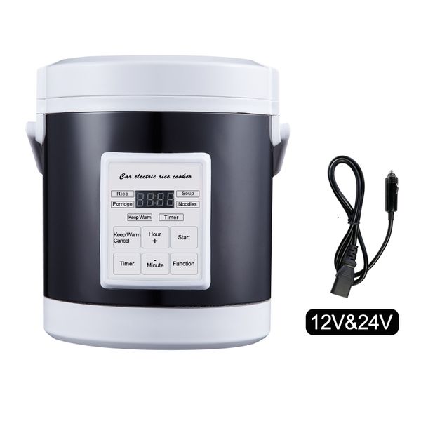 Electric Heated Lunch Boxes 12V 24V Mini Car Rice Cooker 16L car trucks electric soup porridge cooking machine food steamer warmer fast heat