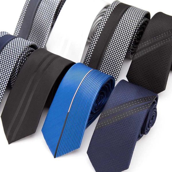 Mens tie luxury ultra-thin collar striped tie mens business wedding jacquard tie M dress bow gift Gravata Y240925
