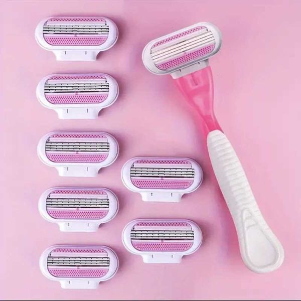 Electric Shaver Safety Razor Blades Women Beauty Bikini Hair Removal Shaving Blades Set Shaver 3-Layer Replacement Heads z241205