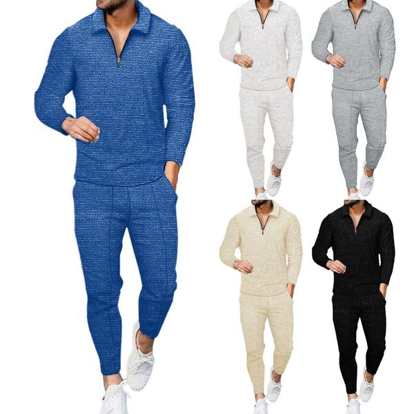 Spring Latest 2024 Mens Tracksuits Men Sets Sweatshirt+sweatpants Tracksuit Zipper Stand Collar Sports Suit Jogging Fiess