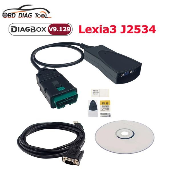 Golden Lexia 3 j2534 PP2000 Diagbox V9.129-9.96 OBD2 Scanner Lexia3 For Citroen-Peugeot Replace Full Chip Lexia Diagnostic Cable