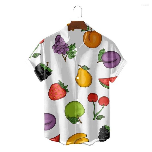 Men&#039;s Casual Shirts Summer Men&#039;s Trend Loose Funny Fruit Hawaiian 2023 Fashion Breathable Cozy Beach Party Cute Blouses Top Tee