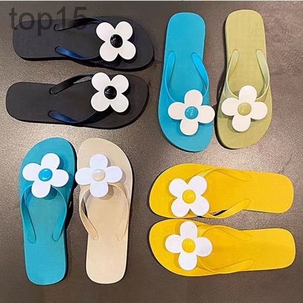 2023 Summer Flower Flip Flops Woman Clip Toe Soft Bottom Slippers for Women Cute Floral Non-Slip Beach Slides Sandals Shoes