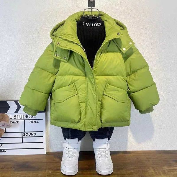 Winter Thick Warm Jacket Boys Plus Velvet Hooded Cotton Coat Children Clothing Kids Cotton-Padded Parka Snowsuit OuterwearM240814