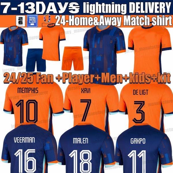 24 Netherlands 10 M EMPHIS Soccer Holland Club Jersey JONG VIRGIL Gakpo 5 Ake DUMFRIES BERGVIJN Shirt KLAASSEN BLIND DE LIGT Men Fans Player