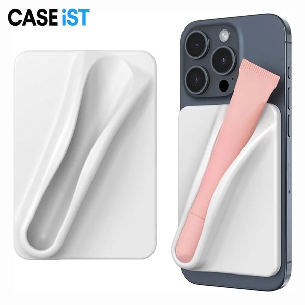 CASEiST Designer Lip Gloss Phone Holder Strong Adhesive Sticker Back Silicone Case Lipstick Lip Balm Tint Glaze Grip Makeup Mount Bracket Mo