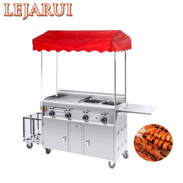 Commercial Gas Type Griddle Deep Fryer Kanto Cooking Machine Teppanyaki Equipment Flat Grill Grill Squid