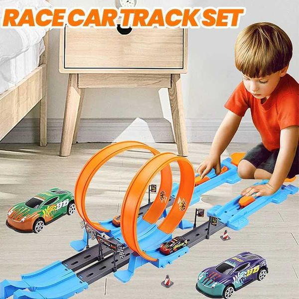 Diecast Model Cars Railway Racing Track Play Set Mini Speed Racing Car Kits Educational Diy Race Careducational Interactive Boy Children Toy