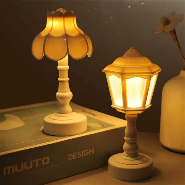 Table Lamps Vintage Mini Book Light Small Retro Table Lamp Portable Lighting Battery LED Bedside Lamps For Kids Desk Bedroom