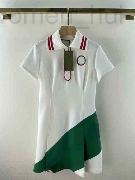 Basic & Casual Dresses designer summer new polo collar contrast loose A-line knit dress 9E7L