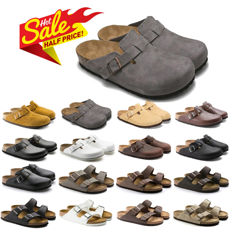 2025 free shipping clogs designer slippers birkinstocksandals slides shoes =white blue leather suede mules birkentocks clog mens sandles sandales