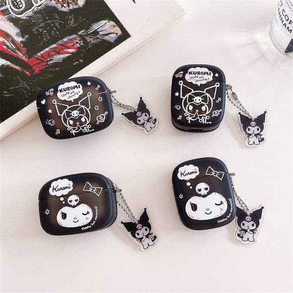ddmygifts Graffiti Kuromi is suitable for Pro 1-2-3 generation Bluetooth wireless headphone cover, cute cartoon soft A
