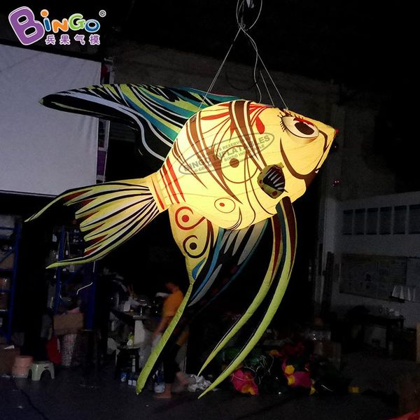 Customized 3.1 meters long giant inflatable swallow fish - airblown big flying fish for ocean decoration toys sports