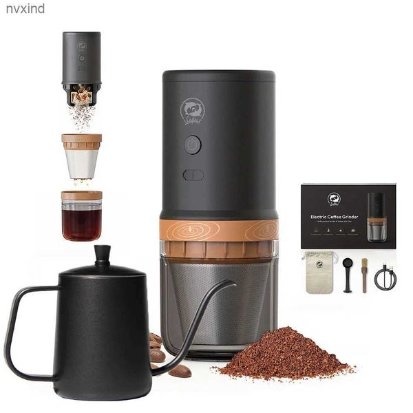 Coffee Makers Icafilas multifunctional portable coffee dropper mini camping travel bean grinder electric coffee grinder stainless steel grin