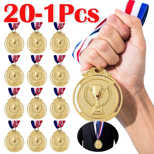 20-1pcs Gold Silver Bronze Prizes Winners Medals 2 Inches Sports Day Competitions Awards Medal Adults ren Games Souvenir 240812