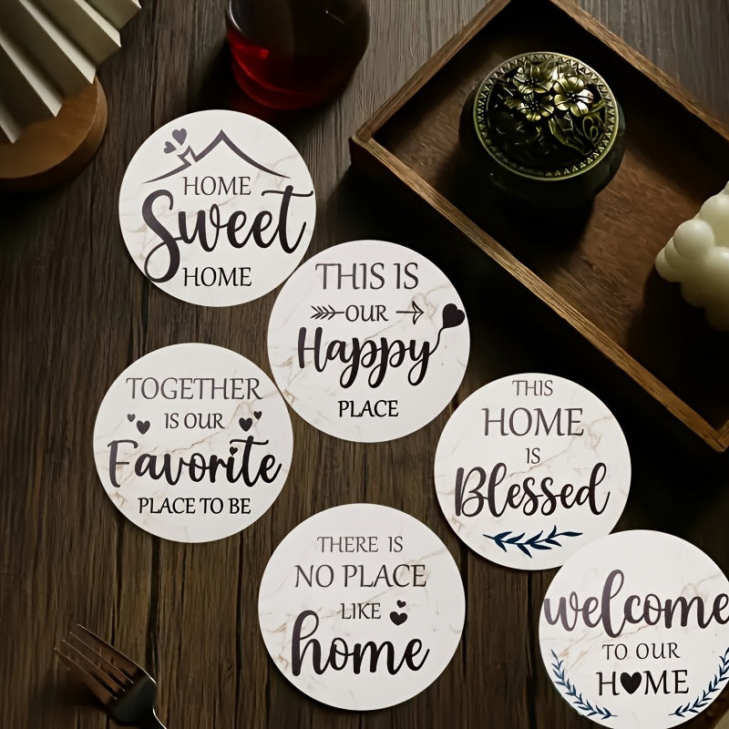 TEMU Set Wood Coasters For Home - Wood Reusable Drink Coasters, Farmhouse Style Round Table Protectors With Grain, Cup Holders For Coffee Tables,