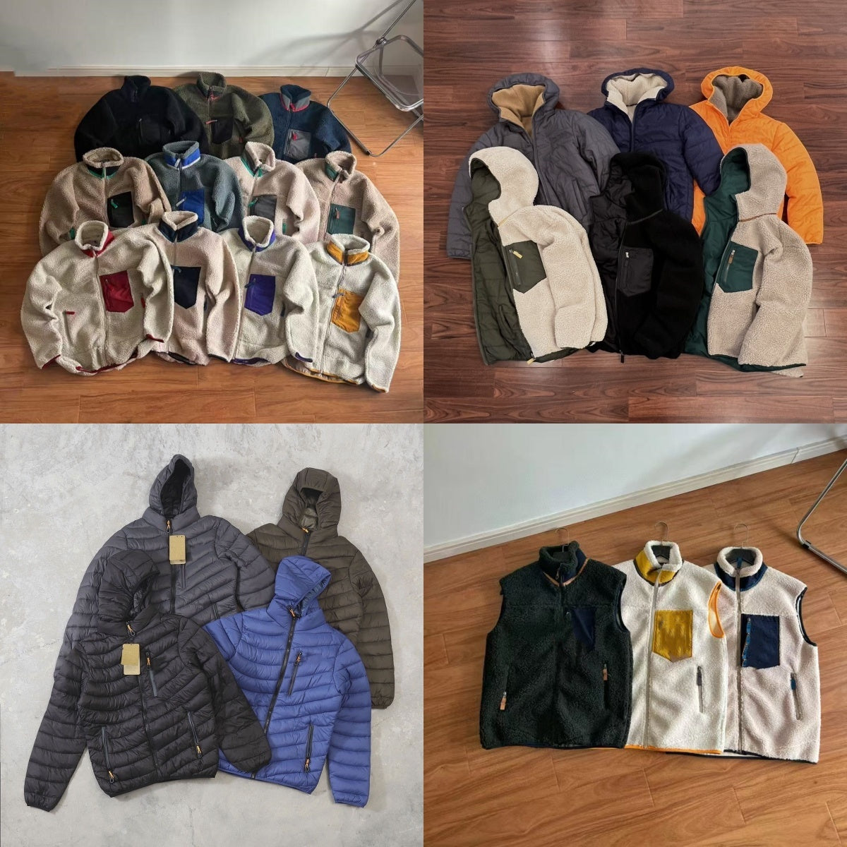 Autumn and winter mens Jacket sweater knitted coat stand collar splicing down jacket material zipper outwear coats