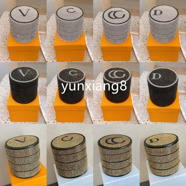 Fashion designer small jewelry storage box, mirror desktop circular storage box, 4-layer compartment rotating type