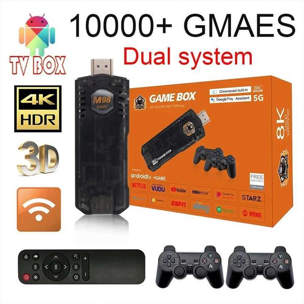 X8 Video Game stick Android 5G 8K TV BOX Dual system 2.4G Double Wireless Controller Retro Games for PS1-GBA Boy Christmas Gift Y240808