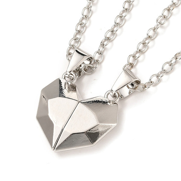 Conjuntos de collares pendientes de corazón de aleación de chapado en rack