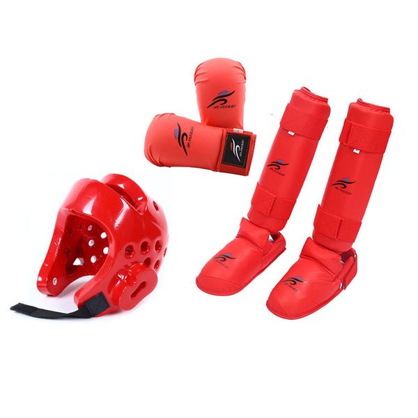 Protective Gear Taekwondo Sparring Gear Set Helmet Shin Guard Leg Foot Protect Women Boxing Gloves MMA Men Child Kids Wesing Karate Belt 230